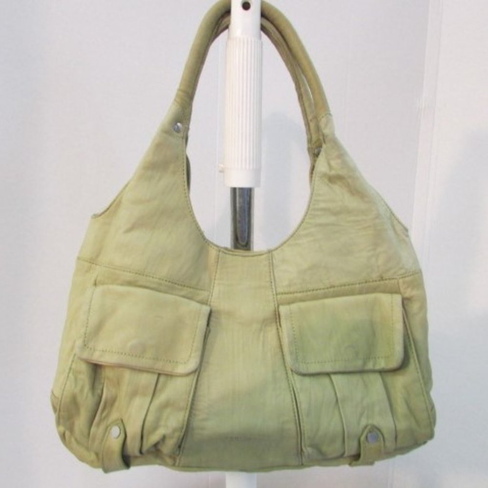 Perlina Soft Leather Olive Green Shoulder Bag